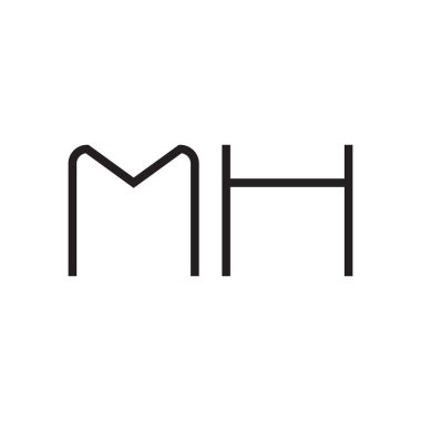 mh ilk harf vektör logo simgesi