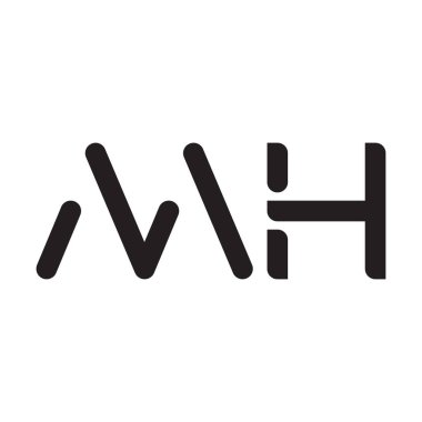 mh ilk harf vektör logo simgesi