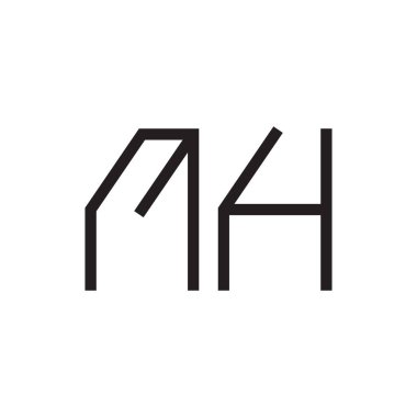 mh ilk harf vektör logo simgesi