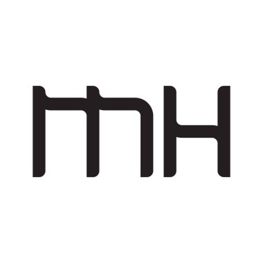 mh ilk harf vektör logo simgesi