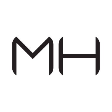 mh ilk harf vektör logo simgesi