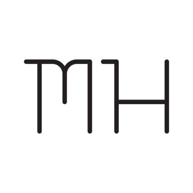mh ilk harf vektör logo simgesi