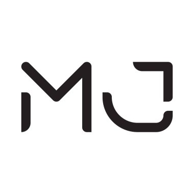 mj ilk harf vektör logo simgesi