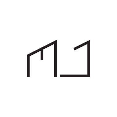 mj ilk harf vektör logo simgesi