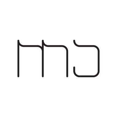 mj ilk harf vektör logo simgesi