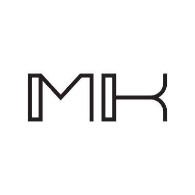 mk ilk harf vektör logo simgesi