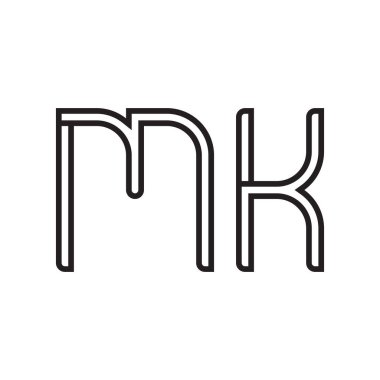mk ilk harf vektör logo simgesi
