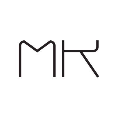 mk ilk harf vektör logo simgesi