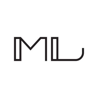 ml ilk harf vektör logo simgesi