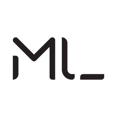 ml ilk harf vektör logo simgesi