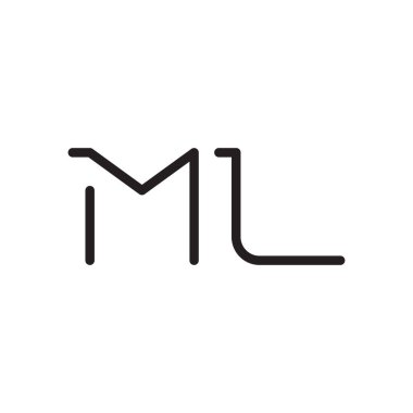 ml ilk harf vektör logo simgesi