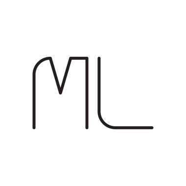 ml ilk harf vektör logo simgesi
