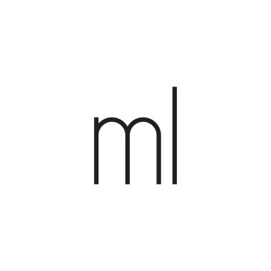 ml ilk harf vektör logo simgesi