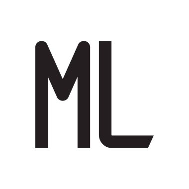 ml ilk harf vektör logo simgesi