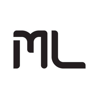 ml ilk harf vektör logo simgesi