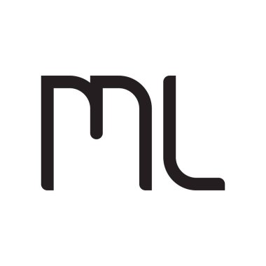 ml ilk harf vektör logo simgesi