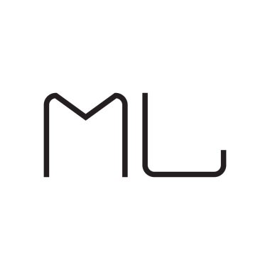 ml ilk harf vektör logo simgesi