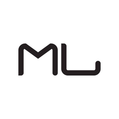 ml ilk harf vektör logo simgesi