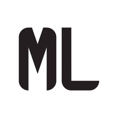 ml ilk harf vektör logo simgesi