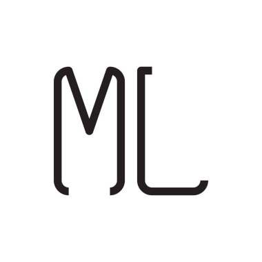 ml ilk harf vektör logo simgesi