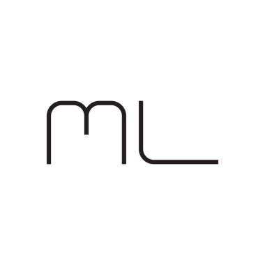 ml ilk harf vektör logo simgesi