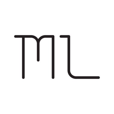 ml ilk harf vektör logo simgesi