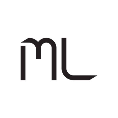 ml ilk harf vektör logo simgesi