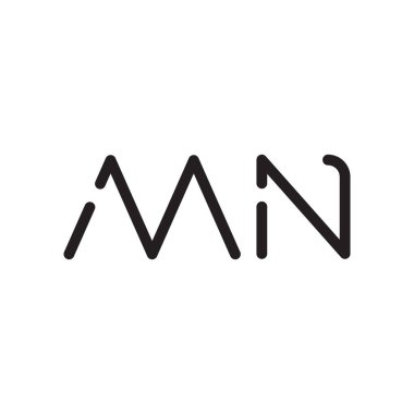 mn ilk harf vektör logo simgesi