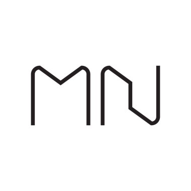 mn ilk harf vektör logo simgesi