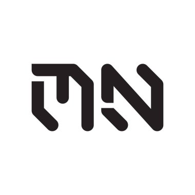 mn ilk harf vektör logo simgesi