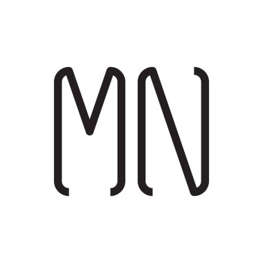 mn ilk harf vektör logo simgesi