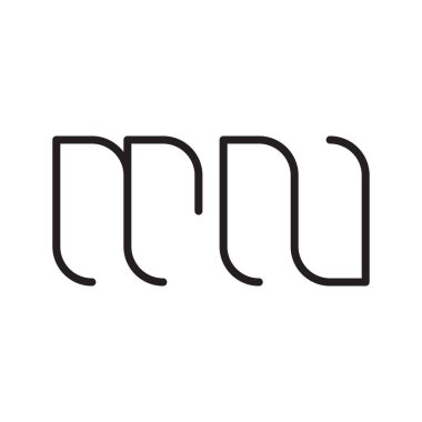 mn ilk harf vektör logo simgesi