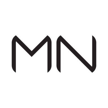 mn ilk harf vektör logo simgesi
