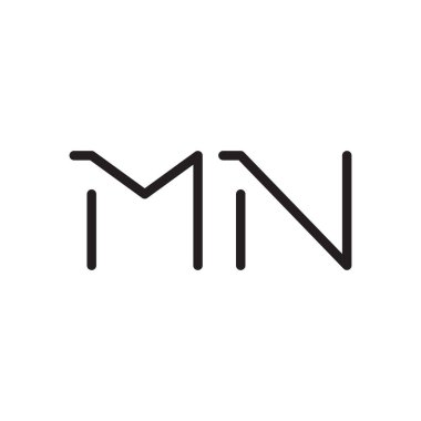 mn ilk harf vektör logo simgesi