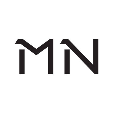 mn ilk harf vektör logo simgesi