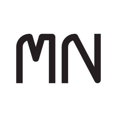 mn ilk harf vektör logo simgesi