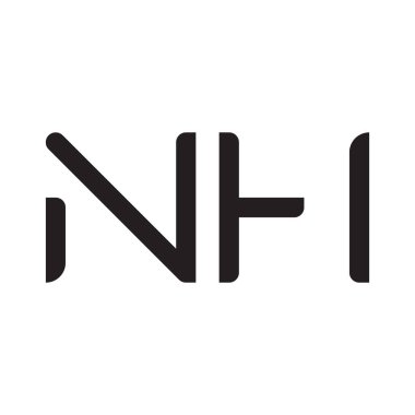 nh ilk harf vektör logo simgesi