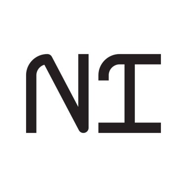 ni ilk harf vektör logo simgesi