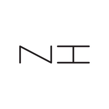ni ilk harf vektör logo simgesi
