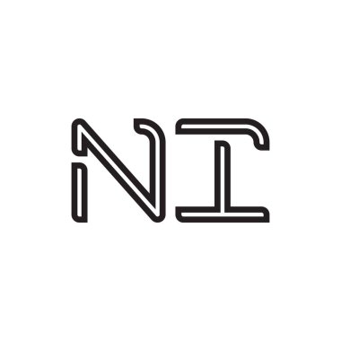 ni ilk harf vektör logo simgesi