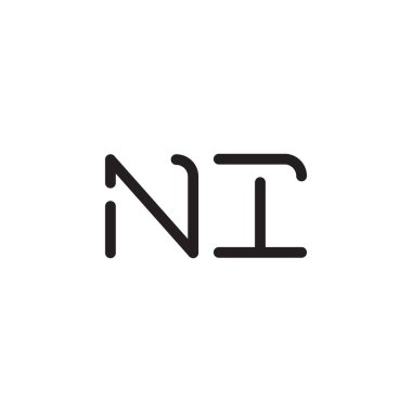 ni ilk harf vektör logo simgesi