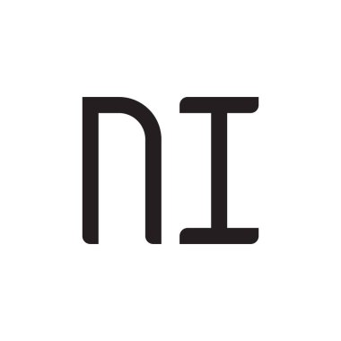ni ilk harf vektör logo simgesi