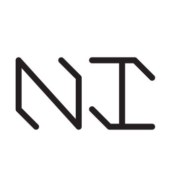 ni ilk harf vektör logo simgesi
