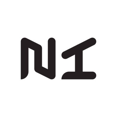 ni ilk harf vektör logo simgesi