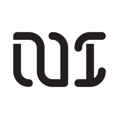 ni ilk harf vektör logo simgesi