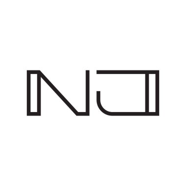 nj ilk harf vektör logo simgesi