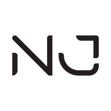 nj ilk harf vektör logo simgesi