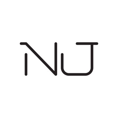 nj ilk harf vektör logo simgesi