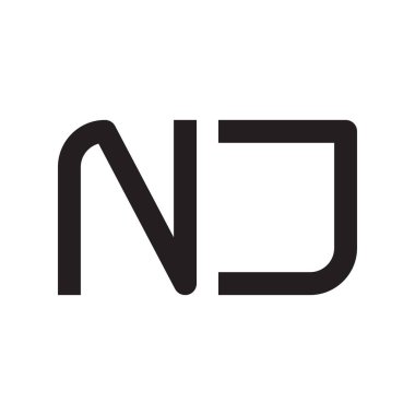 nj ilk harf vektör logo simgesi