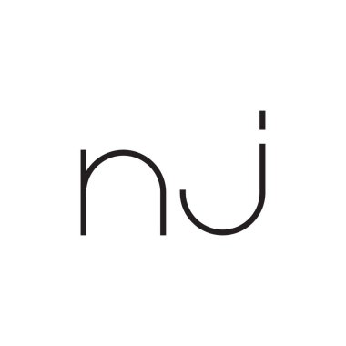 nj ilk harf vektör logo simgesi